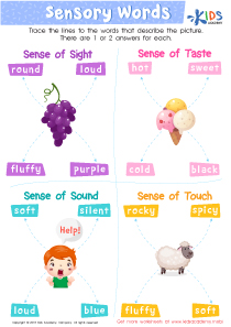 Sensory Words Worksheet: Free Printout for Kids